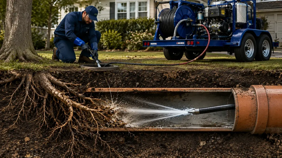 Tree Root Removal with Hydro Jetting in Posey